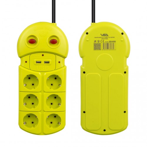 VEA VE-970USB 6'LI 2 USB'Lİ 1.5 METRE GRUP PRİZ