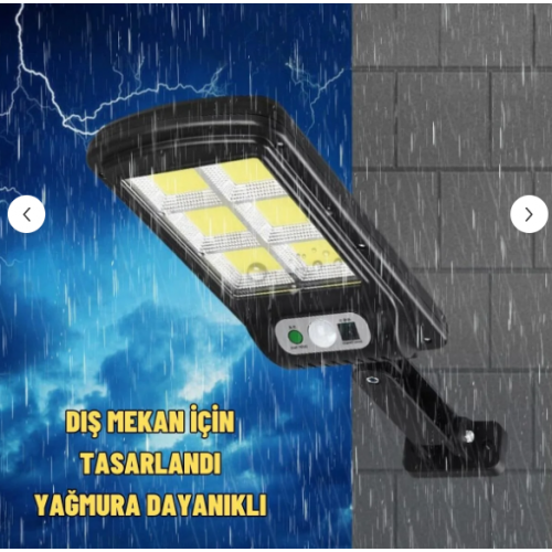 120 LED Güneş Enerjili Sokak Lambası Solar Duvar Lambası Hareket Sensörlü 3 Mod Uzaktan Kumandalı