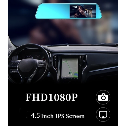 PRS-S16 1080P 4.5'' IPS Ekran Aynaya Takılan Araç Içi Kamera + Geri Görüş Kamerası Hediye ( Türkçe Menü )