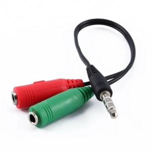 3.5 MM STEREO ERKEK KULAKLIK 3 ÇİZGİLİ+2 X STEREO DİŞİ MİKROFON HOPARLÖR ÇOKLAYICI KABLO