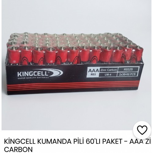 KİNGCELL KUMANDA PİLİ 60LI PAKET PAKET FİYATI