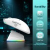 GWH108P GAMİNG KABLOSUZ ŞARJLI BLUETOOTHLU ŞARJ STANDLI PROGRAMLANABİR MOUSE BEYAZ