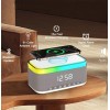 JEDEL SA-148 Bluetooth Hoparlör Kablosuz Şarj Özellikli Masa Saati, Gece Lambası, Çalar Saat