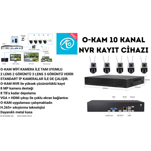 O-KAM ZR-4010 NVR 10 KANAL KAYIT CİHAZI O-KAM YAZILIM