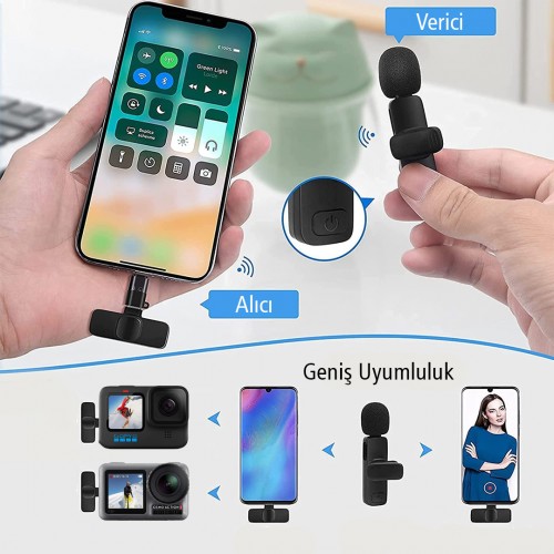 K8 KABLOSUZ TYPE-C + LIGHTNING VLOGGER YAKA MİKROFONU (ANDROİD-GOPRO-OSMO ACTION-IPHONE-IPAD) K8 KABLOSUZ TYPE-C + LIGHTNING VLOGGER YAKA MİKROFONU (ANDROİD-GOPRO-OSMO ACTION-IPHONE-IPAD)