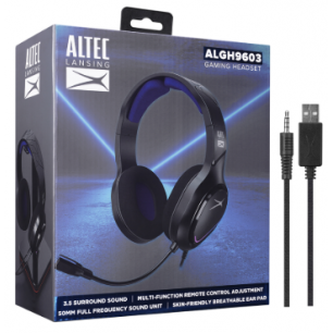 ALTEC LANSİNG ALGH9603 USB + 3.5 JACK GİRİŞLİ OYUNCU KULAKLIK SİYAH