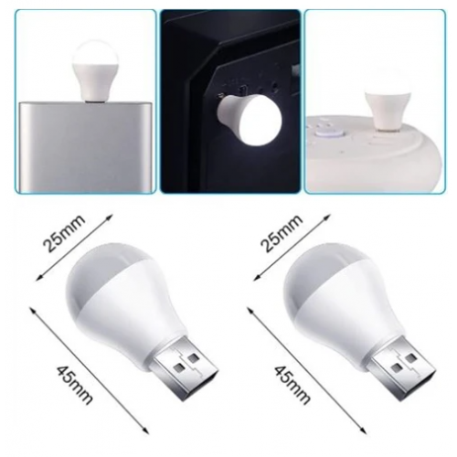 Ampul Tasarımlı Taşınabilir Mini USB LED Işık Lamba Gece Lambası Tüm USB Girişleriyle Uyumlu