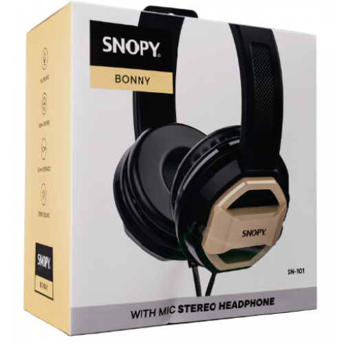 Snopy SN-101 BONNY Gold PC&Telefon Mikrofonlu Kulaklık TEK JACK
