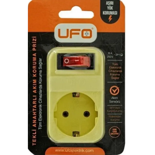 UFO AKIM KORUMALI PRİZ TEKLİ