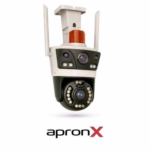 APRONX APX-WP262 6MP ÇİFT KAMERA 21 LED. WİFİ PTZ GRİ RENK