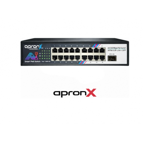 APRONX 16 Port 10/100 16 Poe Ports+2Gb Uplink+1Sfp 260W Switch