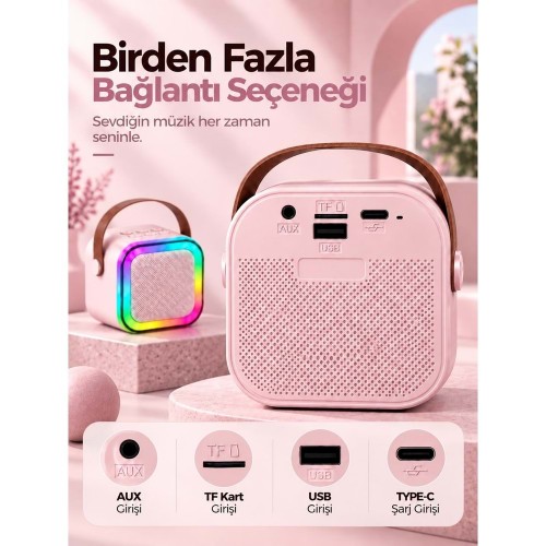 K12 Bt/Usb/Aux Çift Mikrofonlu Karaoke Hoparlör