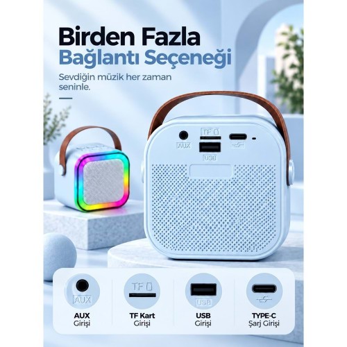 K12 Bt/Usb/Aux Çift Mikrofonlu Karaoke Hoparlör