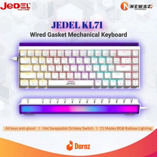 JEDEL KL71 MEKANİK KLAVYE Ultra Kompakt %68 11 Çeşit Işık Efekti Değiştirilebilir Switch