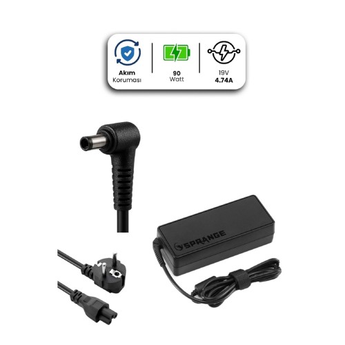 SPRANGE SR-L10 19V 4.74A 5.5 * 2.5mm 90W STANDART Laptop Adaptör 1. KALİTE