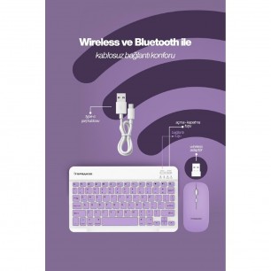SPRANGE SR-K2 Kablosuz Klavye & Mouse WİFİ+BLUETOOTH