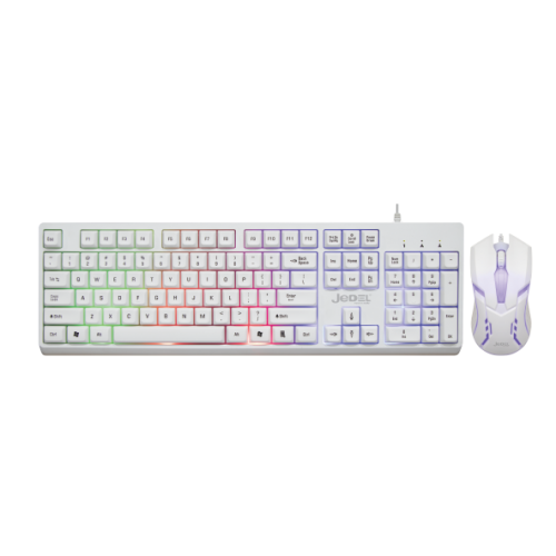 JEDEL GK106 IŞIKLI GAMİNG KLAVYE MOUSE SET BEYAZ