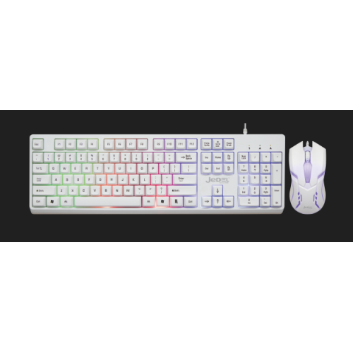 JEDEL GK106 IŞIKLI GAMİNG KLAVYE MOUSE SET BEYAZ
