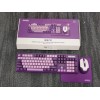 WS737 KABLOSUZ KLAVYE MOUSE SET MOUSEPAD PİL HEDİYELİ MOR RENK