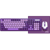 WS737 KABLOSUZ KLAVYE MOUSE SET MOUSEPAD PİL HEDİYELİ MOR RENK