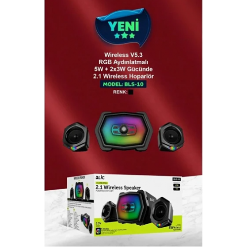BLİC BLS10 2+1 RGB SES SİSTEMİ  BLUETOOTH V5.3 USB + KART  OKUYUCU