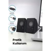 Sprange SR-PN784 3W*2 USB 2.0 + 3.5mm USB 5V Hoparlör Siyah