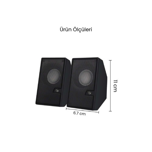Sprange SR-PN784 3W*2 USB 2.0 + 3.5mm USB 5V Hoparlör Siyah