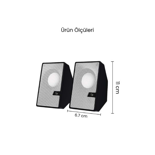 SR-PN784 3W*2 USB 2.0 + 3.5mm USB 5V Hoparlör Beyaz