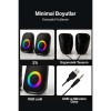 SR-PN786 3W*2 USB 2.0 + 3.5mm 5V Hoparlör Siyah