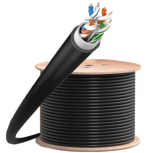 Versatile 305 Metre 23 Awg Dış Mekan 305M Outdoor Siyah Cat6 Kablo