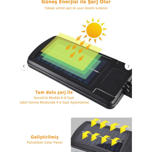TAWİTEC TW-8037 6 Gözlü 120 Ledli Solar Bahçe Aydınlatma Kumandalı Güneş Enerjili Sokak Lambası Projektör TAWİTEC TW-8037 6 Gözlü 120 Ledli Solar Bahçe Aydınlatma Kumandalı Güneş Enerjili Sokak Lambası Projektör
