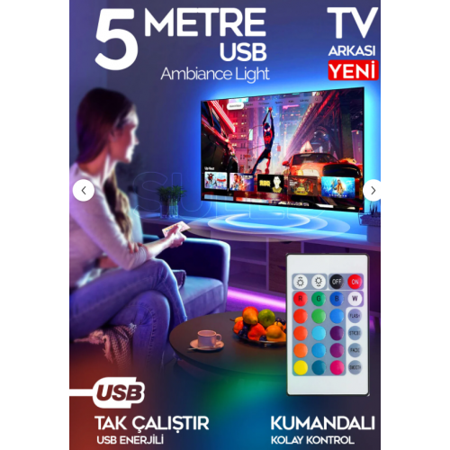 TAWİTEC TV ARKASI RGB ŞERİT LED KUMANDALI 5m