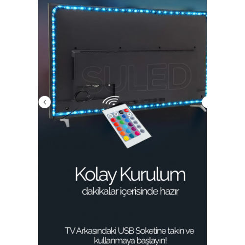 TAWİTEC TV ARKASI RGB ŞERİT LED KUMANDALI 5m