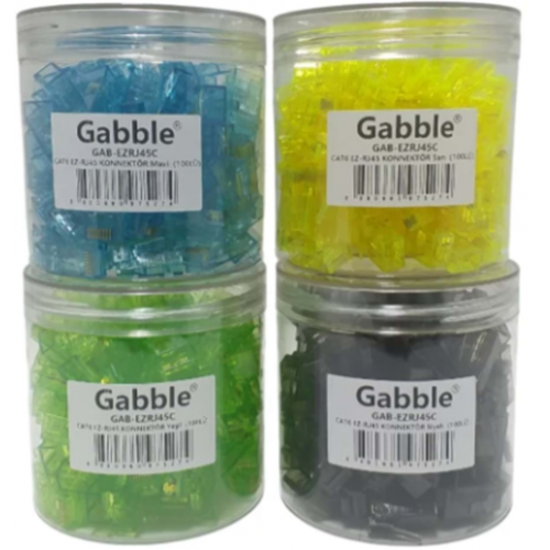 RENKLİ  KONNEKTÖR 100LÜ GABBLE GAB-CLR EZRJ45 CAT6  