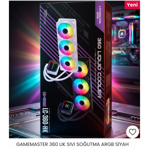 GAMEMASTER 360 LIK SIVI SOĞUTMA ARGB SİYAH