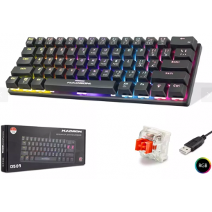 G509R Kablolu Oyuncu Mini Klavye Mekanik Red Switch Rgb Q Siyah