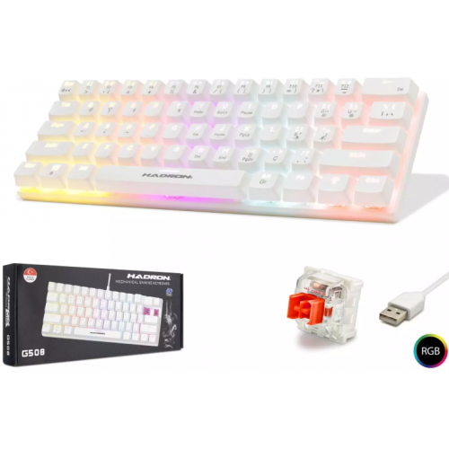 G508R Kablolu Oyuncu Mini Klavye Mekanik Red Switch Rgb Q Beyaz