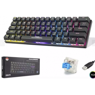 G509B Kablolu Oyuncu Mini Klavye Mekanik Blue Switch Rgb Q Siyah
