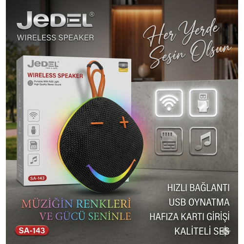 JEDEL SA-143 BLUETOOTH SPEAKER MUHTEŞEM SES KALİTESİ 