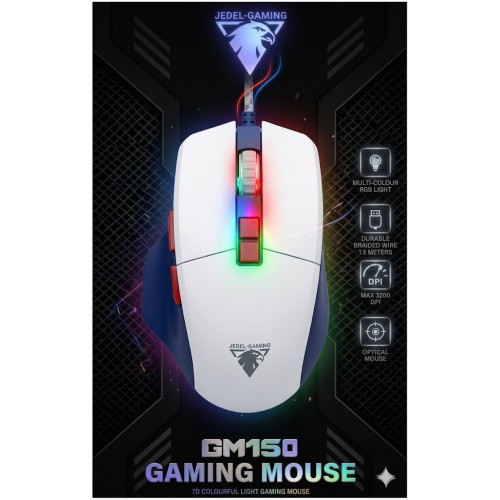 JEDEL GM150 7D COLRFULL  GAMİNG MOUSE  BEYAZ