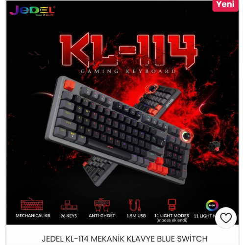 JEDEL KL-114 MEKANİK KLAVYE BLUE SWİTCH
