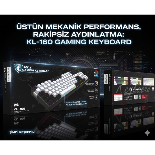 JEDEL KL-160 MEKANİK KLAVYE BLUE SWİTCH