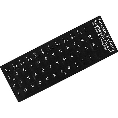  Klavye Sticker Tuş Takımı Türkçe F Siyah