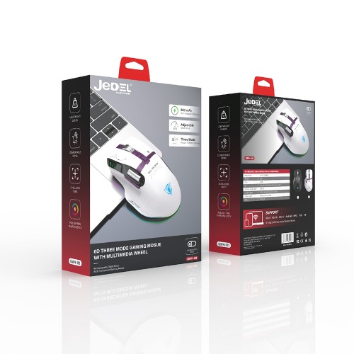 JEDEL GWH-101 Özel Üretim 6D Üç Modlu Oyun Mouse'u ŞARJLI BLUETOOTHLU