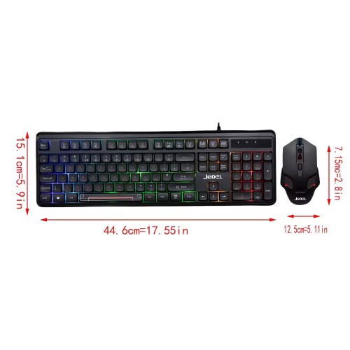 JEDEL GK105 IŞIKLI GAMİNG KLAVYE MOUSE SET