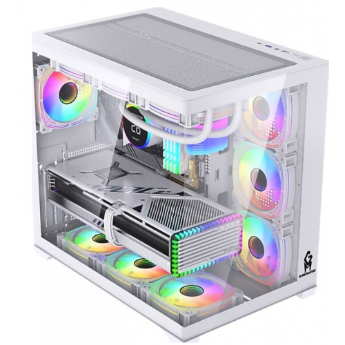 Game Master F7 Lite 7X ARGB Fanlı Uzaktan Kumandalı Beyaz Gaming Akvaryum Kasa
