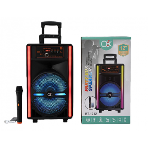 PL-4663 BT,SD,USB GİRİŞLİ MİC.VE KUMANDALI RGB IŞIKLISPEAKER 12 İNÇ