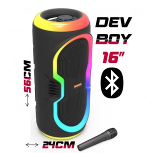 Platoon PL-4145 BT USB SD AUX 16 İNÇ (KABLOSUZ Mikrofonlu) Anfi Yüksek SES Taşınabilir RGB Işıklı Hoparlör