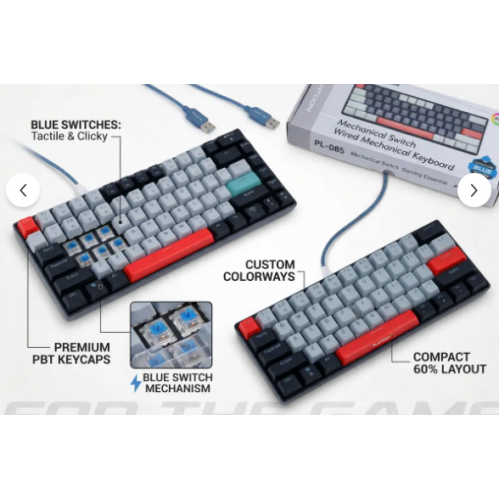 Platoon PL-085 Blue Switch Mekanik mini Oyuncu Klavyesi