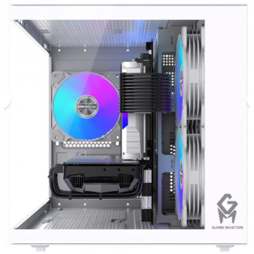 GM Game Master GM-X1 Tuştan Değişmeli 3X RGB Fanlı Gaming Mini Akvaryum m-ATX Beyaz Kasa